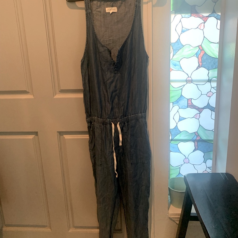 Light denim jumper one piece